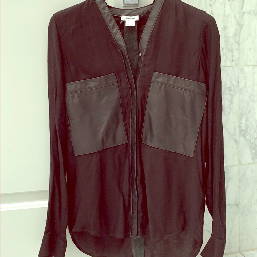 Helmet Lang  leather top